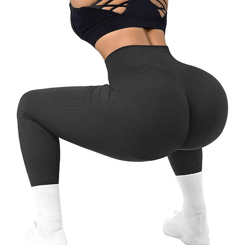 NebulaFlux Wireless headphones with fitness trackin High Waist Seamless Leggings Threaded Knitted Fitness Pants Solid