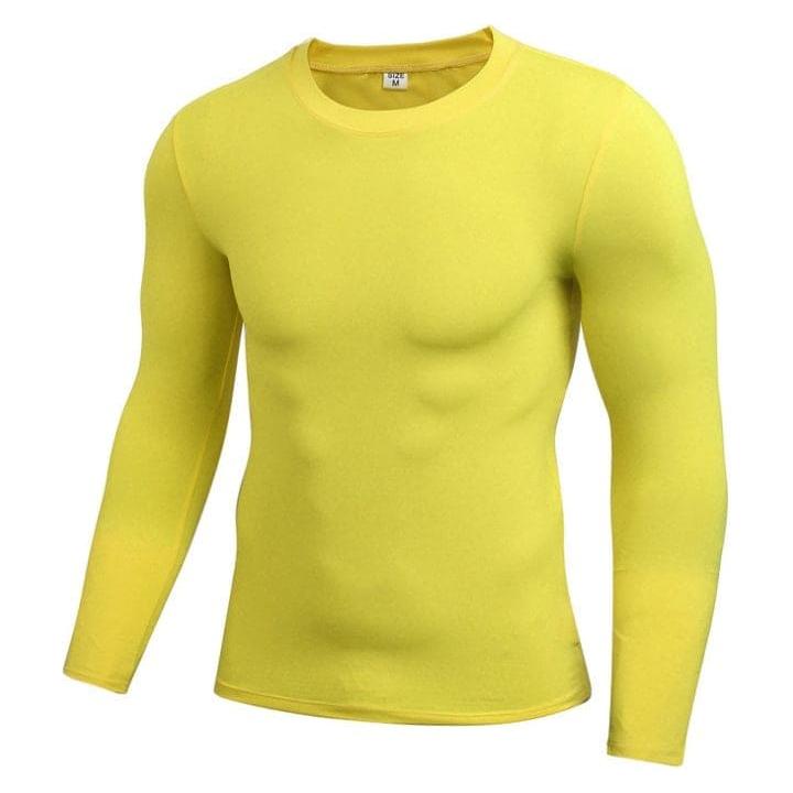 NebulaFlux Yellow / L Men's Blank Long Sleeve Compression Top